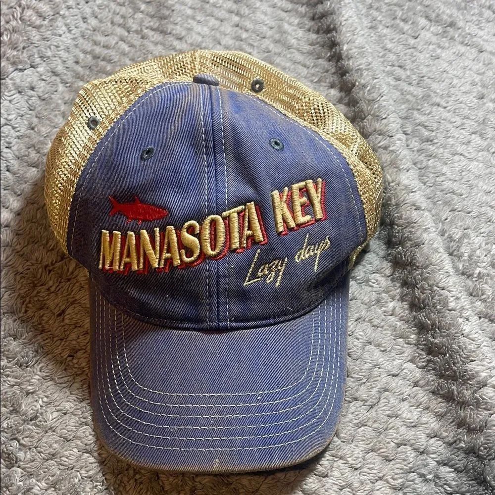Legacy Blue and Tan Cap with Red Embroidery